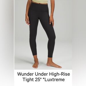 Lululemon Athletica Black Wunder Under High-Rise Leggings